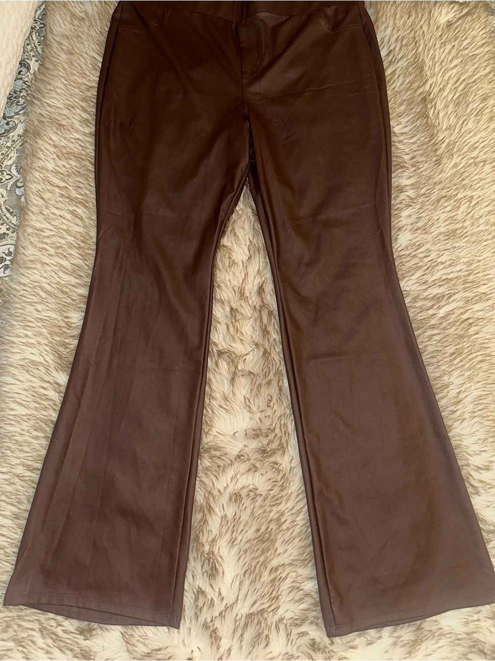 torrid Brown Faux Leather Boot Flare Pants